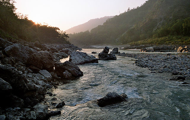 Zpad slunce nad Gangou [Rishikesh]